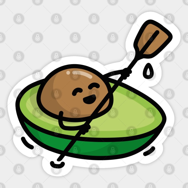 Funny canoe, canoeing, avocado, pun, kayak, rowing Sticker by LaundryFactory